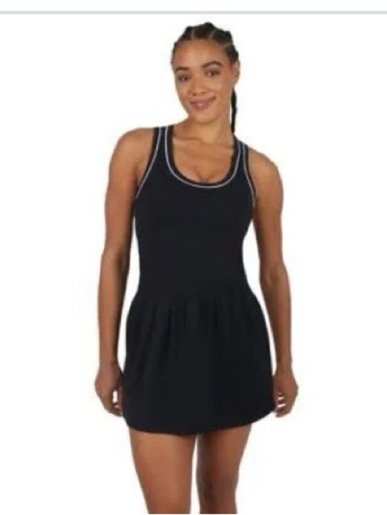 Danskin Dresses & Skirts - Danskin Navy Blue Dress with White Trim Tank Style